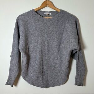 Keren Hart Dolman Sleeve Lightweight Grey Round Neck Cotton Blend Sweater Sz S